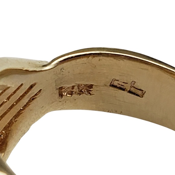 14 Karat Yellow Gold Opal and Diamond Ring Size 5.5 #20515 - Picture 6 of 8